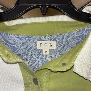 POL Lime and White Shirt with Paisley Detail